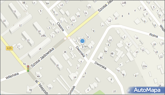 Wołomin, Dworska, 3, mapa Wołomin