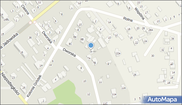Wołomin, Dworska, 7, mapa Wołomin