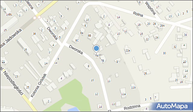 Wołomin, Dworska, 7A, mapa Wołomin