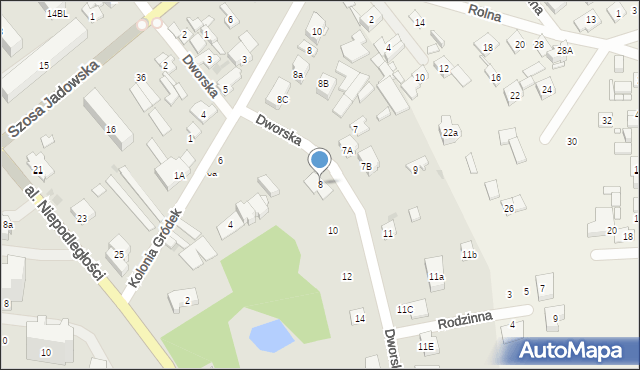 Wołomin, Dworska, 8, mapa Wołomin