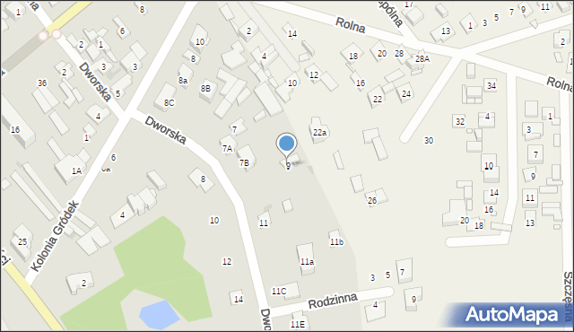 Wołomin, Dworska, 9, mapa Wołomin