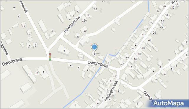 Woźniki, Dworcowa, 4, mapa Woźniki