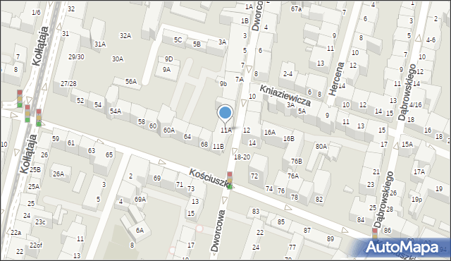 Wrocław, Dworcowa, 11A, mapa Wrocławia