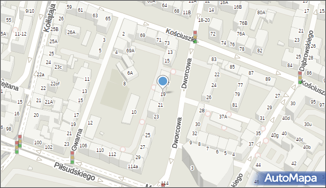 Wrocław, Dworcowa, 19, mapa Wrocławia