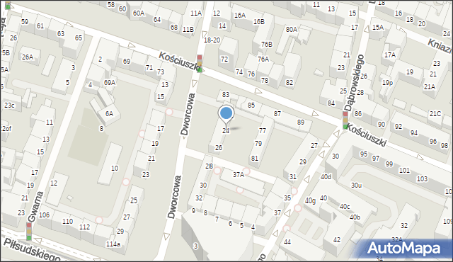 Wrocław, Dworcowa, 24, mapa Wrocławia