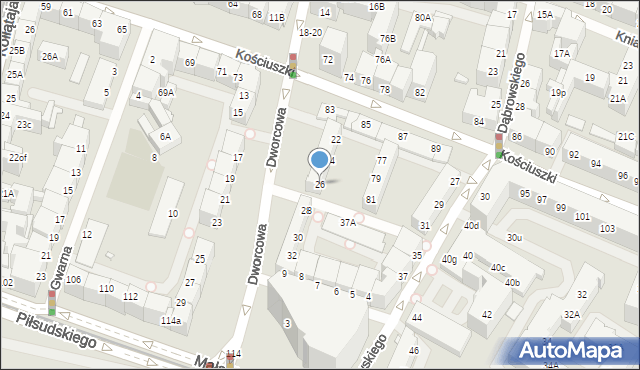 Wrocław, Dworcowa, 26, mapa Wrocławia