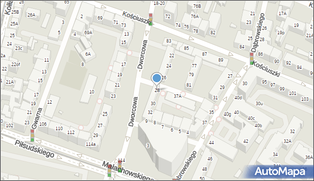 Wrocław, Dworcowa, 28, mapa Wrocławia