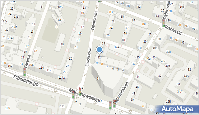 Wrocław, Dworcowa, 32, mapa Wrocławia