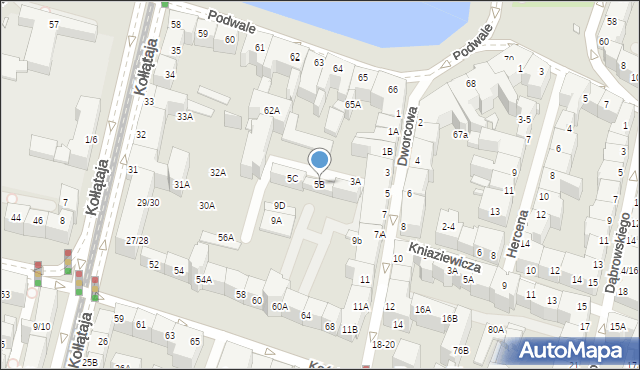 Wrocław, Dworcowa, 5B, mapa Wrocławia