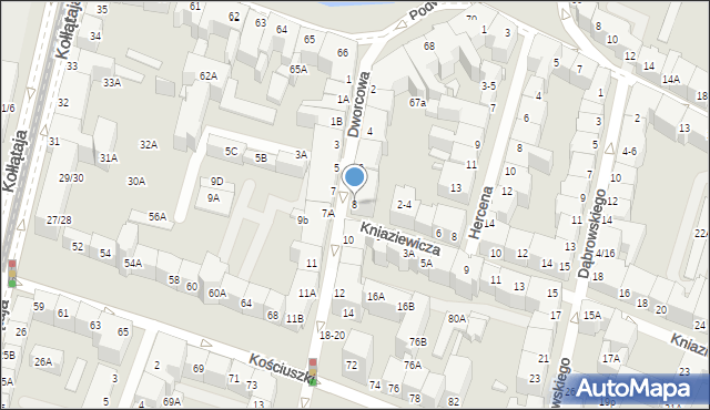 Wrocław, Dworcowa, 8, mapa Wrocławia