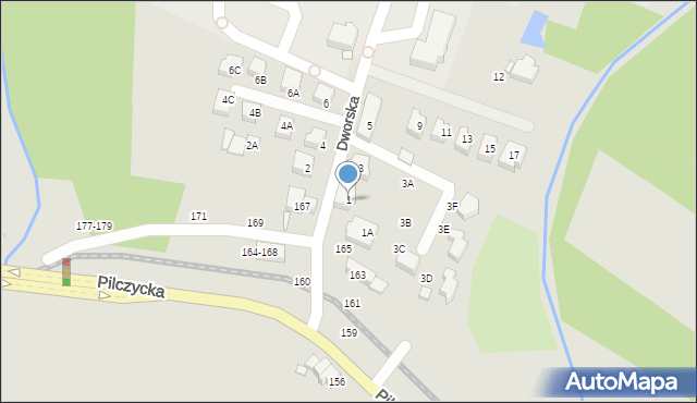 Wrocław, Dworska, 1, mapa Wrocławia
