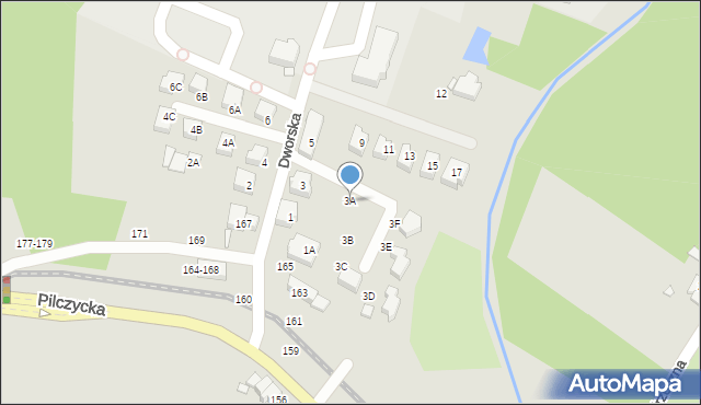 Wrocław, Dworska, 3A, mapa Wrocławia