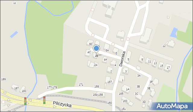 Wrocław, Dworska, 4B, mapa Wrocławia