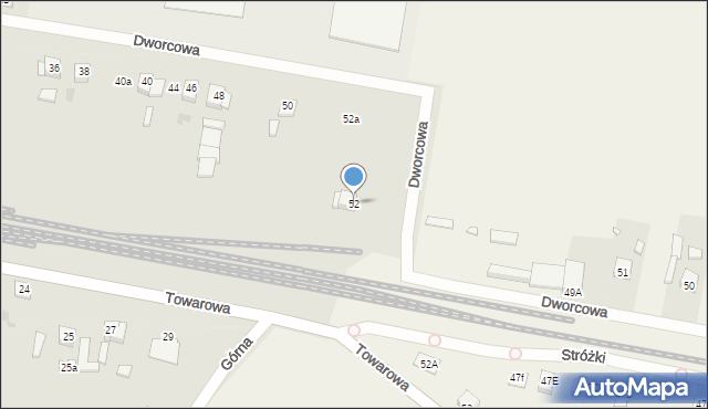 Wronki, Dworcowa, 52, mapa Wronki