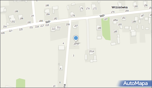 Wrzosówka, Dworska, 207A, mapa Wrzosówka
