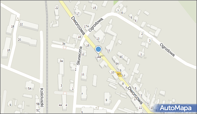 Wysoka, Dworcowa, 14a, mapa Wysoka