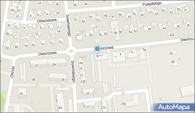 Wyszków, Dworcowa, 11, mapa Wyszków