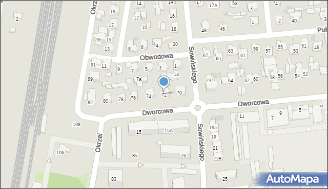 Wyszków, Dworcowa, 72, mapa Wyszków