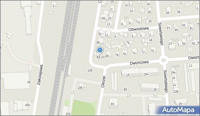Wyszków, Dworcowa, 82A, mapa Wyszków