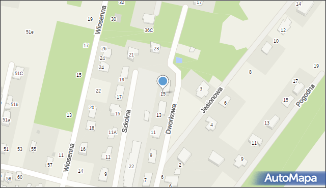 Zaborów, Dworkowa, 15, mapa Zaborów