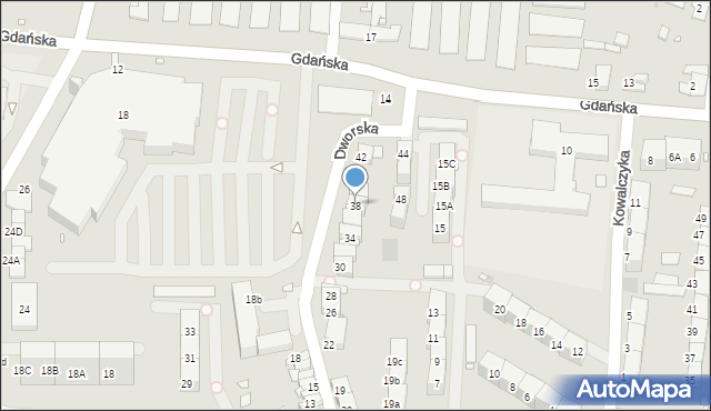 Zabrze, Dworska, 38, mapa Zabrza