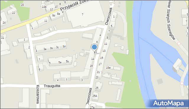 Żagań, Dworcowa, 12, mapa Żagań