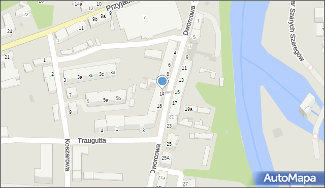 Żagań, Dworcowa, 14, mapa Żagań