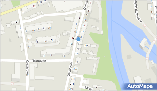 Żagań, Dworcowa, 19, mapa Żagań