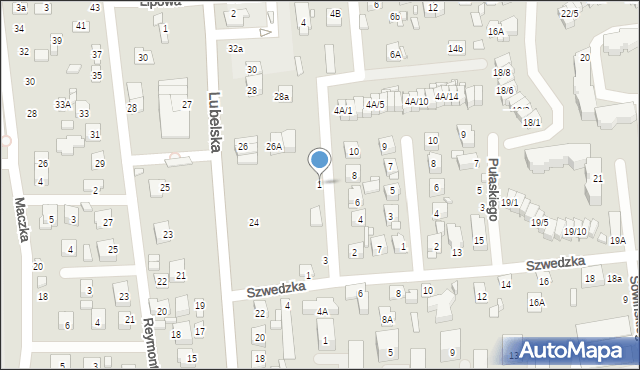 Zamość, Dwernickiego Józefa, gen., 1, mapa Zamościa