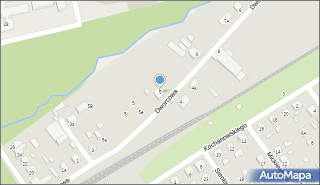 Zaniemyśl, Dworcowa, 5, mapa Zaniemyśl