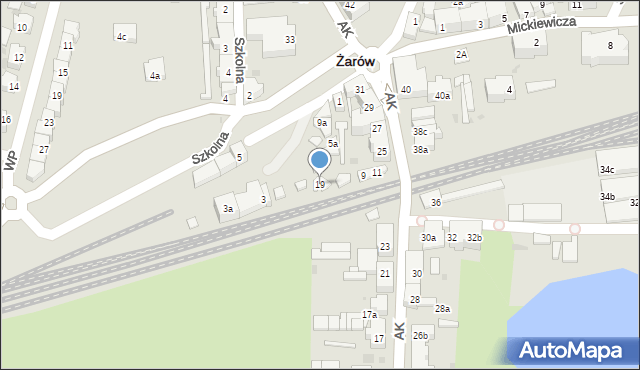 Żarów, Dworcowa, 19, mapa Żarów