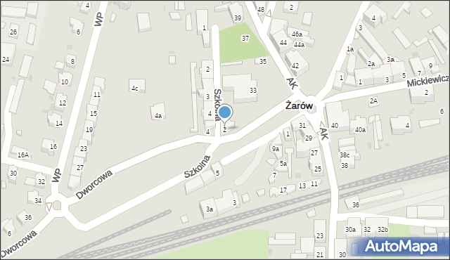 Żarów, Dworcowa, 2, mapa Żarów