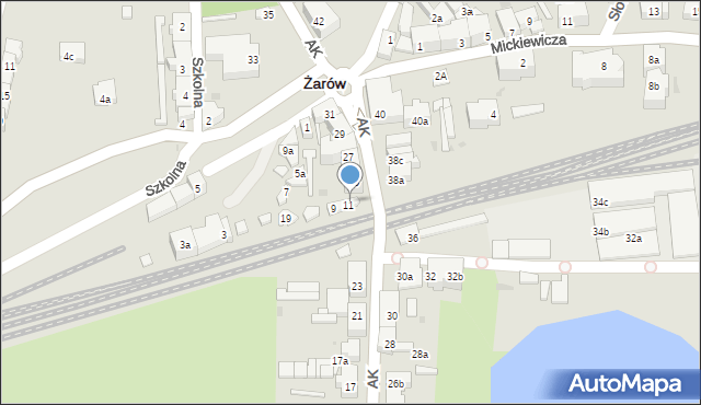 Żarów, Dworcowa, 29, mapa Żarów