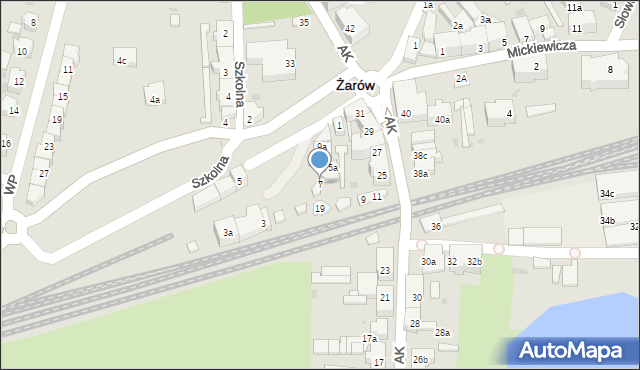 Żarów, Dworcowa, 7, mapa Żarów