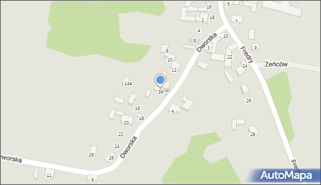 Zawiercie, Dworska, 14, mapa Zawiercie