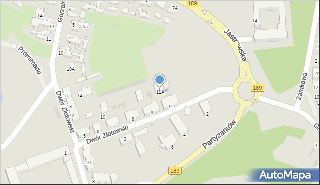 Złotów, Dwór Złotowski, 11A, mapa Złotów