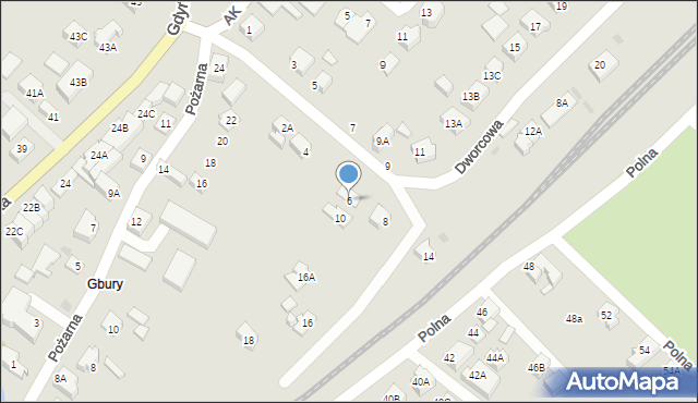 Żukowo, Dworcowa, 6, mapa Żukowo