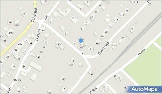Żukowo, Dworcowa, 9A, mapa Żukowo