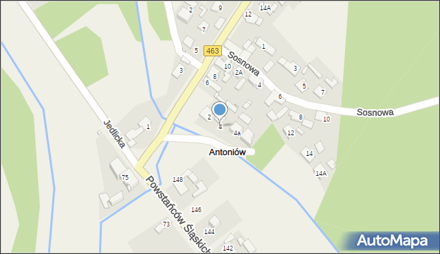 Antoniów, Dylakowska, 4, mapa Antoniów