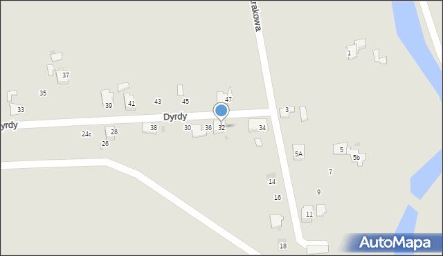 Bieruń, Dyrdy, 32, mapa Bieruń