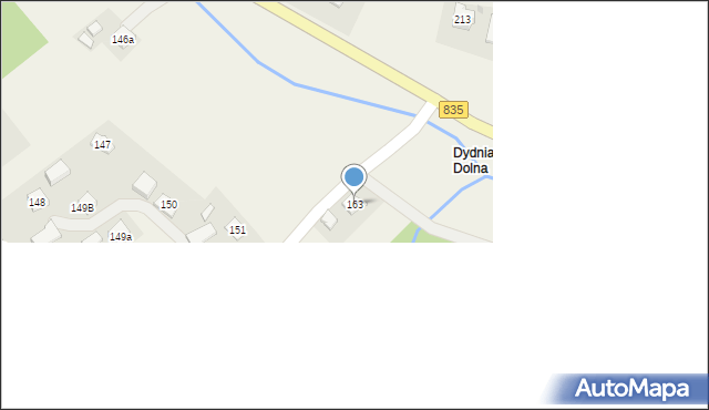Dydnia, Dydnia, 163, mapa Dydnia