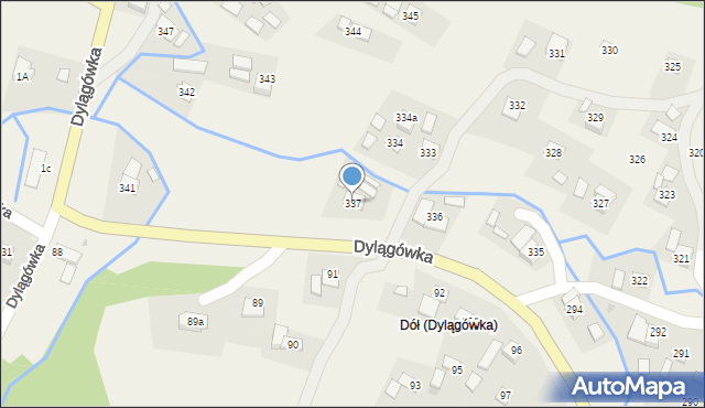 Dylągówka, Dylągówka, 337, mapa Dylągówka