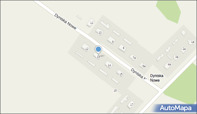 Dyniska Nowe, Dyniska Nowe, 13, mapa Dyniska Nowe
