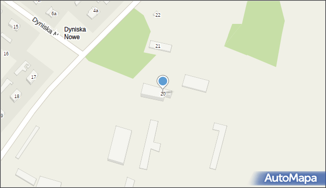 Dyniska Nowe, Dyniska Nowe, 20, mapa Dyniska Nowe
