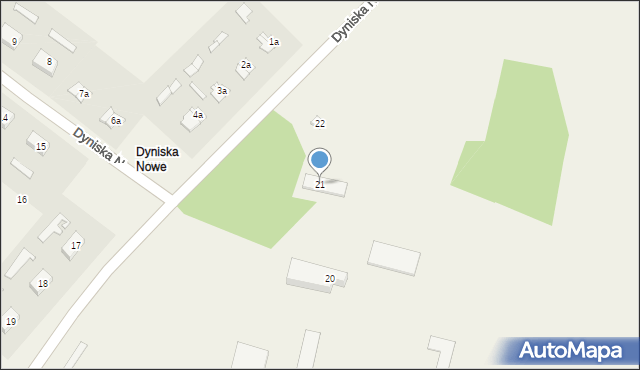 Dyniska Nowe, Dyniska Nowe, 21, mapa Dyniska Nowe