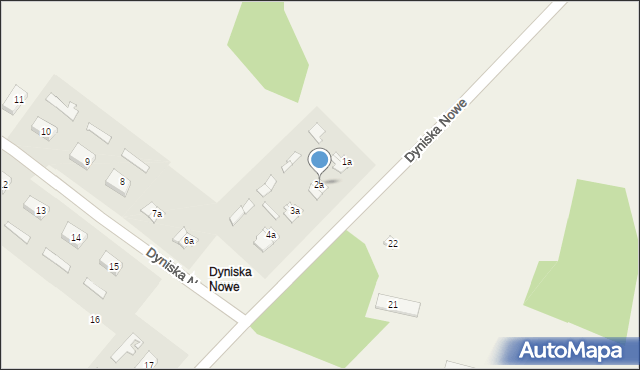 Dyniska Nowe, Dyniska Nowe, 2a, mapa Dyniska Nowe