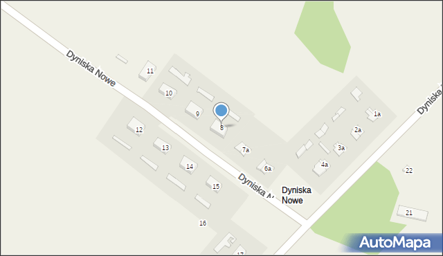 Dyniska Nowe, Dyniska Nowe, 8, mapa Dyniska Nowe