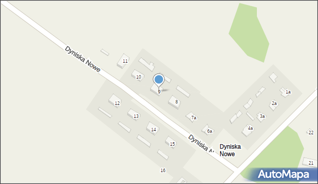 Dyniska Nowe, Dyniska Nowe, 9, mapa Dyniska Nowe