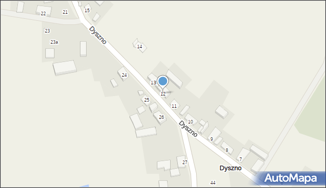 Dyszno, Dyszno, 12, mapa Dyszno