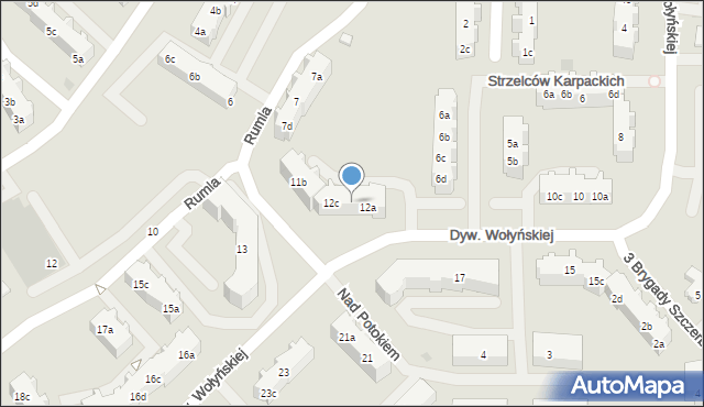 Gdańsk, Dywizji Wołyńskiej, 12b, mapa Gdańska
